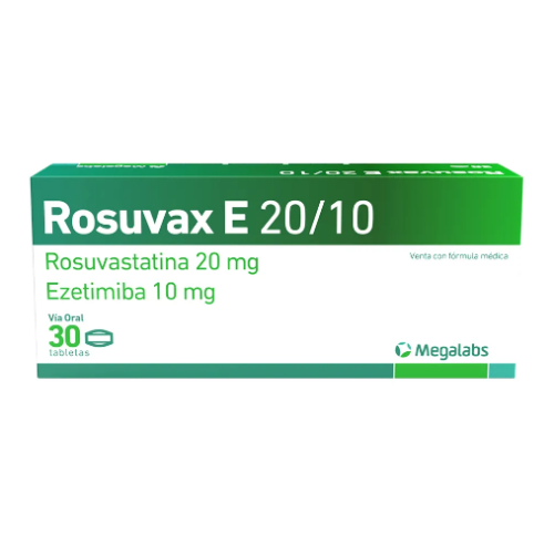 Rosuvax-E Rosuvastatina 20 Mg/ Ezetimiba 10 Mg Caja X 30 Tabletas 