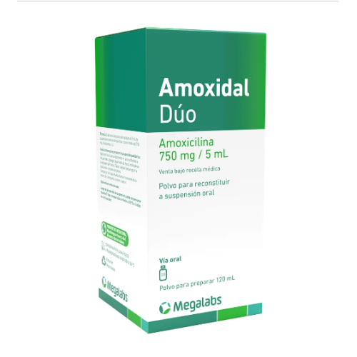 Amoxidal Dúo 750 Ml/ 5 Ml suspensión vía oral polvo para preparar Frasco X 120 Ml 