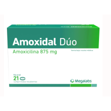 Amoxidal Dúo 875 Mg Caja X 21 Tabletas 