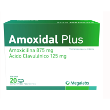 Amoxidal Plus 875 Mg/ 125 Mg Caja X 20 Tabletas 