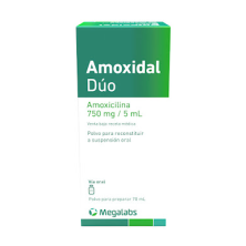 Amoxidal Dúo 750 Ml/ 5 Ml suspensión vía oral polvo para preparar Frasco X 70 Ml 