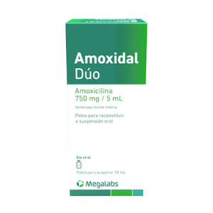 Amoxidal Dúo 750 Ml/ 5 Ml suspensión vía oral polvo para preparar Frasco X 70 Ml 