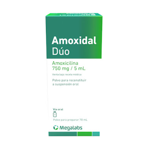 Amoxidal Dúo 750 Ml/ 5 Ml suspensión vía oral polvo para preparar Frasco X 70 Ml 