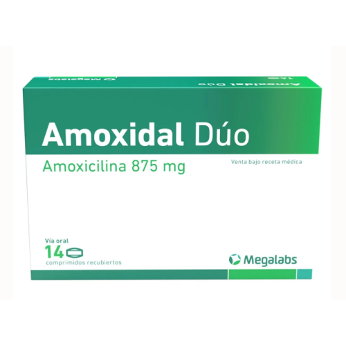 Amoxidal Dúo 875 Mg Caja X 14 Tabletas 