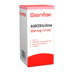 Amoxicilina 250Mg/5Ml  Suspensión Genfar Frasco X 100 Ml 