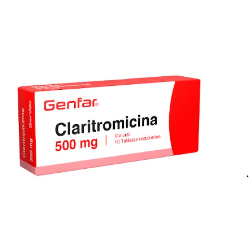 Claritromicina 500 Mg Genfar Caja X 10 Tabletas 