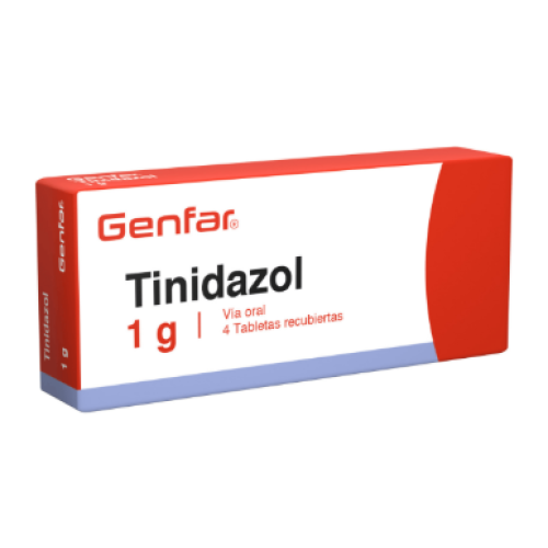 Tinidazol 1 Gramo Genfar Caja X 4 Tabletas 