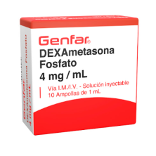 Dexametasona Fosfato 4Mg/Ml Solución Inyectable Genfar Caja X 10 Ampollas de 1 Ml