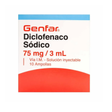 Diclofenaco 75Mg/3Ml Genfar Caja X 10 Ampollas 