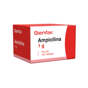 Ampicilina 1 Gramo Genfar Caja X 100 Cápsulas 