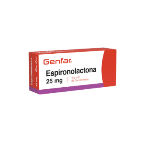 Espironolactona 25 Mg Genfar Caja X 20 Tabletas 