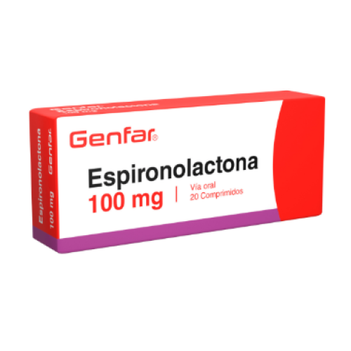 Espironolactona 100 Mg Genfar Caja X 20 Tabletas 