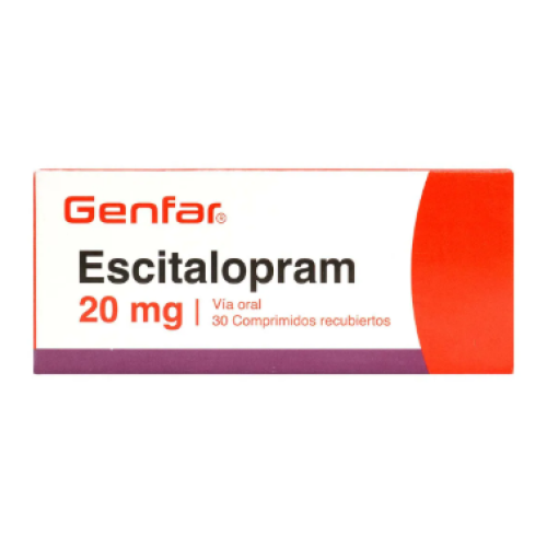 Escitalopram 20 Mg Genfar Caja X 30 Tabletas 