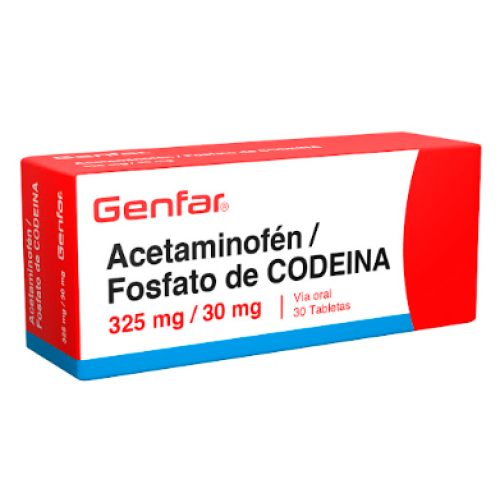 Acetaminofén + Fosfato De Codeina 325Mg/30Mg Genfar Caja X 30 Tabletas Acetaminofén + Fosfato De Codeina 325Mg/30Mg Genfar Caja X 30 Tabletas