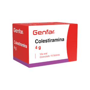 Colestiramina 4Mg Genfar Caja X 15 Sobres