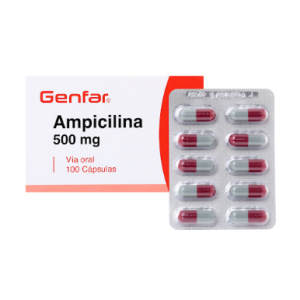 Ampicilina 500 Mg Genfar Caja X 100 Cápsulas 