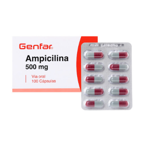 Ampicilina 500 Mg Genfar Caja X 100 Cápsulas Ampicilina 500 Mg Genfar Caja X 100 Cápsulas