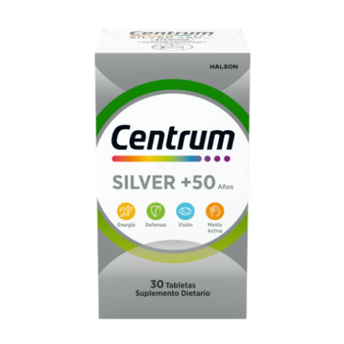 Centrum Silver +50 Suplemento Dietario Frasco X 30 Tabletas Centrum Silver +50 Suplemento Dietario Frasco X 30 Tabletas