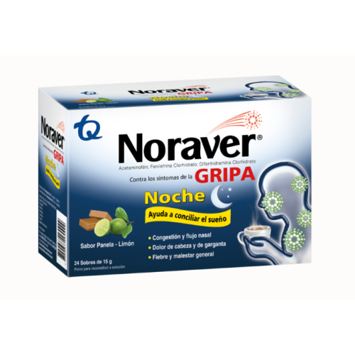 Noraver Gripa Noche Caja X 24 Sobres 
