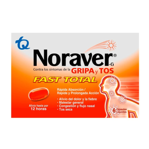 Noraver Gripa y Yos Fast Total X 6 Capsulas