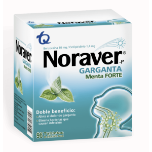 Noraver Garganta Menta Forte Caja X 96Tabletas
