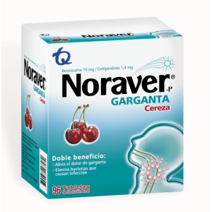 Noraver Garganta Cereza Caja X 96 Tabletas
