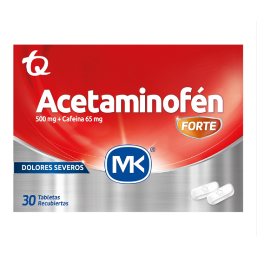 Acetaminofén Forte MK X 30 Tabletas Recubiertas