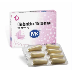 Clindamicina 100 Mg/ ketoconazol 400 Mg Mk Caja X 7 Óvulos vaginales 