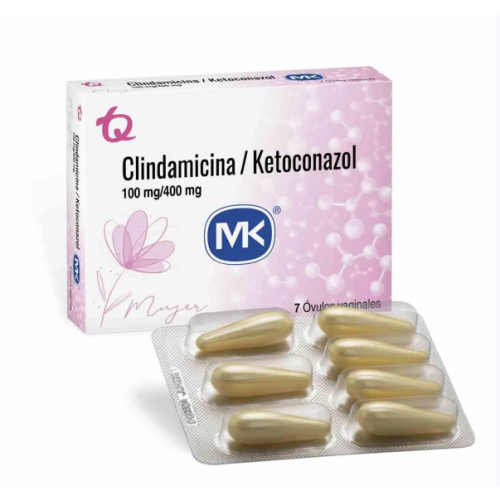 Clindamicina 100 Mg/ ketoconazol 400 Mg Mk Caja X 7 Óvulos vaginales 
