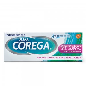 Corega sin sabor Crema Adhesiva para prótesis Tubo X 20 Gramos