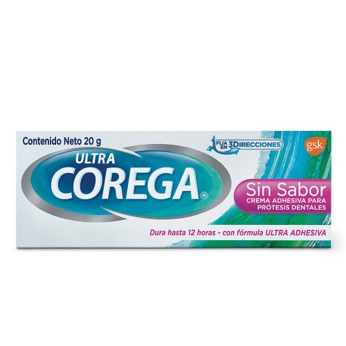 Corega sin sabor Crema Adhesiva para prótesis Tubo X 20 Gramos