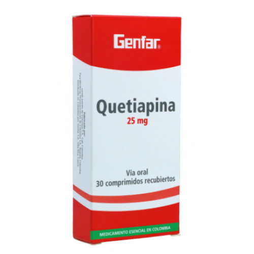 Quetiapina 25 Mg Caja X 30 Tabletas 